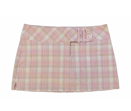 pink plaid mini skirt