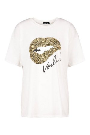 Voila Leopard Lips T- Shirt | boohoo