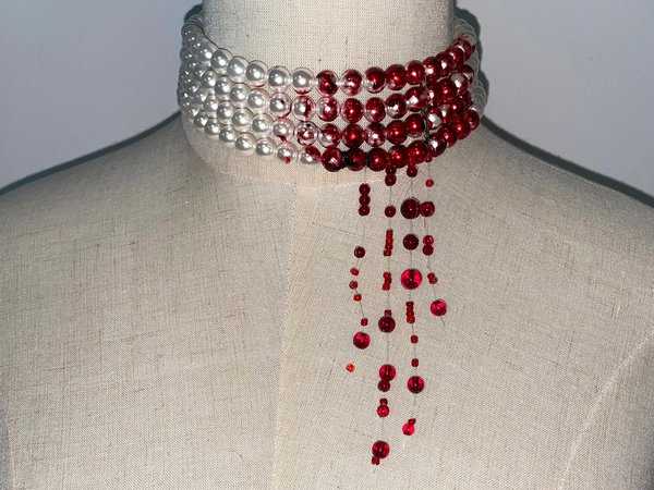 bleeding pearl necklace