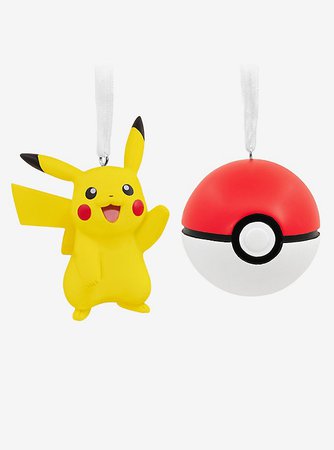 Pokemon Pikachu & Poke Ball Ornament Set