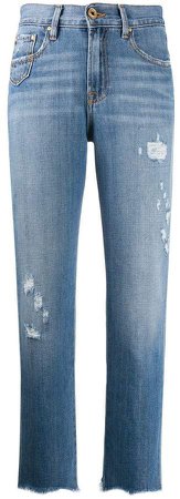 Don't Cry distressed straight jeans