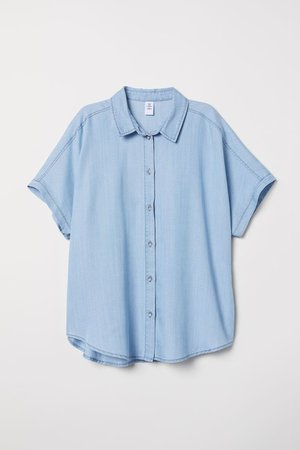 Lyocell denim shirt - Light denim blue - Ladies | H&M GB
