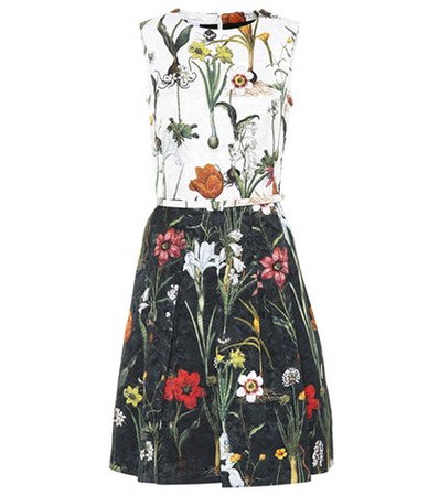 Floral cloqué dress