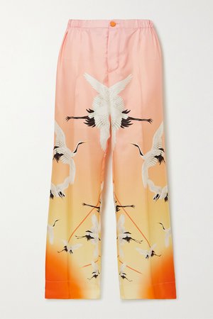 Pastel pink Etere printed dégradé silk straight-leg pants | F.R.S For Restless Sleepers | NET-A-PORTER