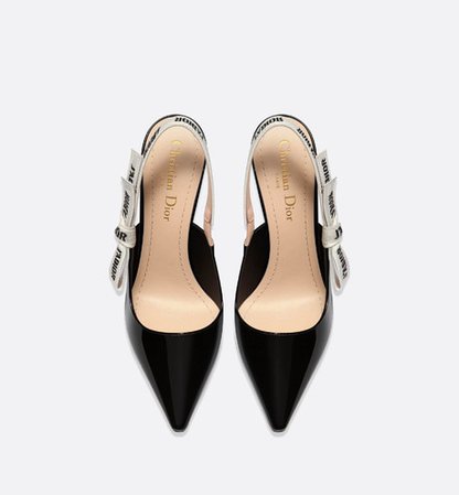 J'Adior slingback in black patent calfskin leather - Shoes - Women's Fashion | DIOR