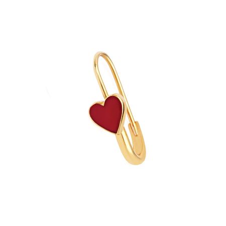 Heart Safety Pin Earring Gold | Serpent & the Swan | Wolf & Badger