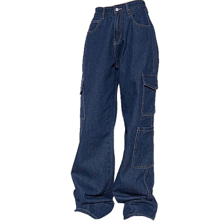 dark blue cargo jeans
