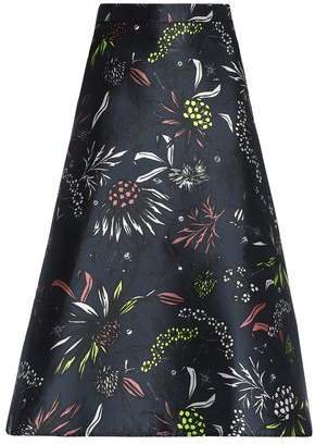 Floral-print Twill Skirt