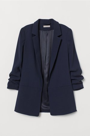 Jacket with Gathered Sleeves - Dark blue - Ladies | H&M US