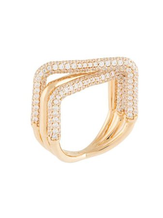 Shop APM Monaco Toi Et Moi rectangular ring with Express Delivery - FARFETCH