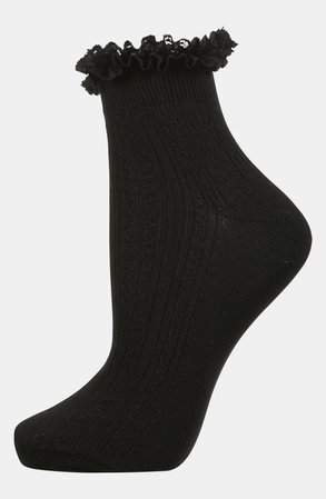 TOPSHOP Lace Trim Ankle Socks | Nordstrom