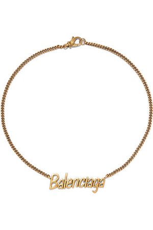 Balenciaga | Typo gold-tone necklace | NET-A-PORTER.COM