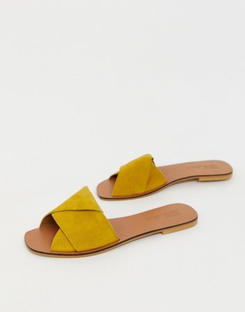ASOS DESIGN Favoured leather flat sandals | ASOS