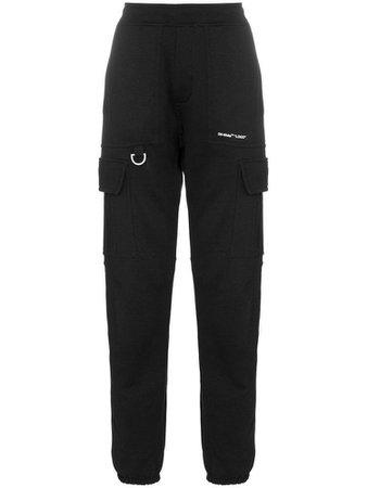 OFF-WHITE Men's Logo-detail Cargo Sweatpants In Black