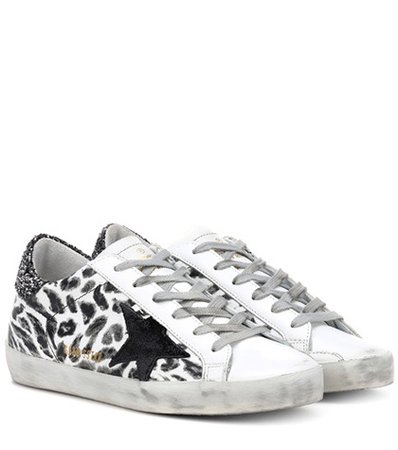 Superstar leopard leather sneakers