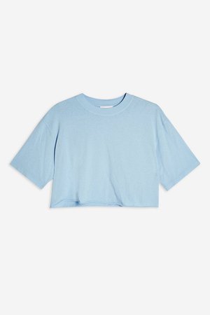 Blue Washed Crop T-Shirt | Topshop