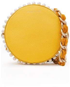 Rena Small Faux Pearl-embellished Pebbled-leather Shoulder Bag