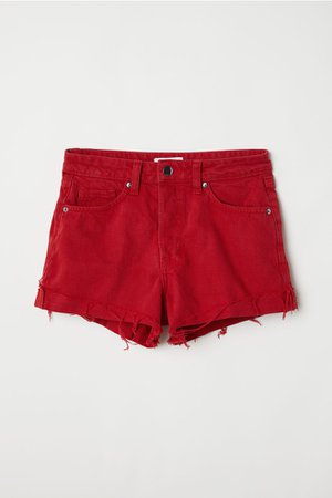 Denim shorts - Red - Ladies | H&M GB