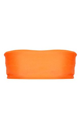 Orange Mix & Match Bandeau Bikini Top | PrettyLittleThing