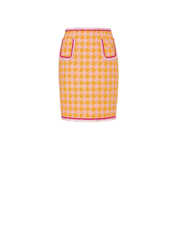 Moschino Cotton and Nylon Houndstooth Skirt - Light Orange (Dei5 edit)