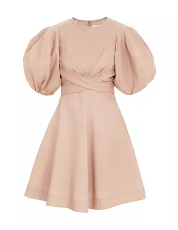 Wrap Mini Dress Tan Online | Zimmermann