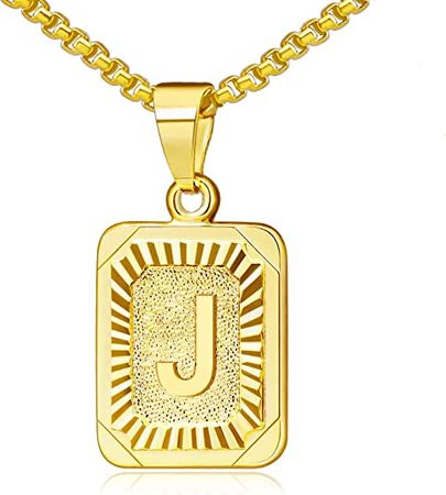 Amazon.com: JSJOY Gold Initial Necklace for Women Gold Pendant Initial Necklaces for Women Monogram Letter J Necklace Gold Women Initial Necklace 18" : Clothing, Shoes & Jewelry