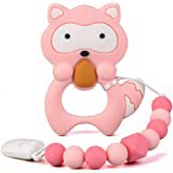 Amazon.com : Baby Teething Toys, Raccoon Teether with Pacifier Clip Holder Kit, for Newborn Infants, BPA Free Silicone, for Boy/Girl, by Pandamelon : Baby