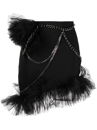 Shop black Loulou mesh-detail mini skirt with Express Delivery - Farfetch