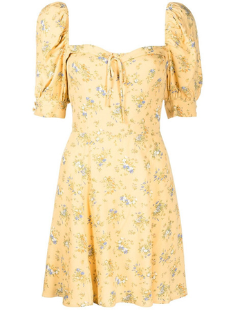 cottagecore yellow dress floral