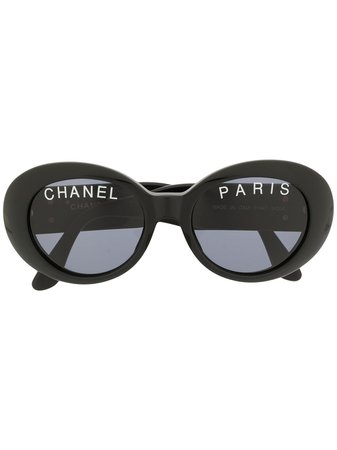 Chanel Pre-Owned CC Jackie O Solglasögon - Farfetch