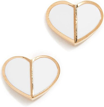 Amazon.com: Kate Spade New York Heritage Spade Small Heart Studs Earrings White One Size: Clothing, Shoes & Jewelry