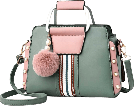 green pink bag