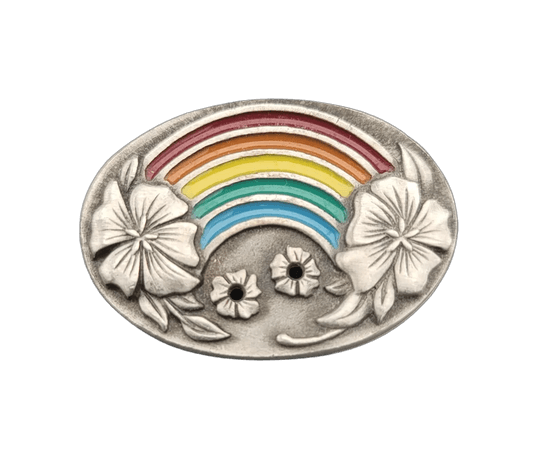 Vintage Pewter Rainbow Pin, Brooch by Ms Dee