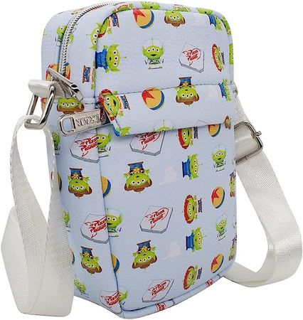 Amazon.com: Buckle Down Disney Bag, Cross Body, Toy Story Alien Remix Pizza Planet Luxo Ball Collage, Vegan Leather, Pixar Studios Collection, 8.0" x 5.5" : Clothing, Shoes & Jewelry