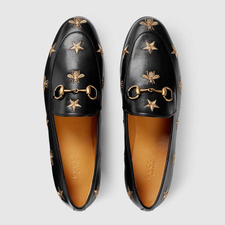 Gucci Gucci Jordaan embroidered leather loafer
