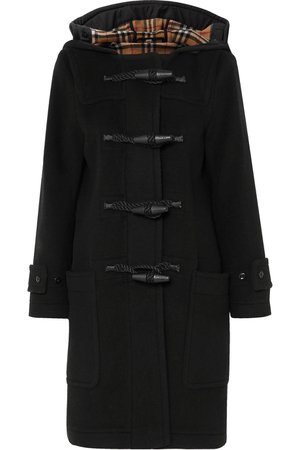 Burberry | Hooded wool-blend duffle coat | NET-A-PORTER.COM