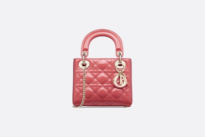Mini Lady Dior Bag Pink Cannage Patent Calfskin - Bags - Women's Fashion | DIOR