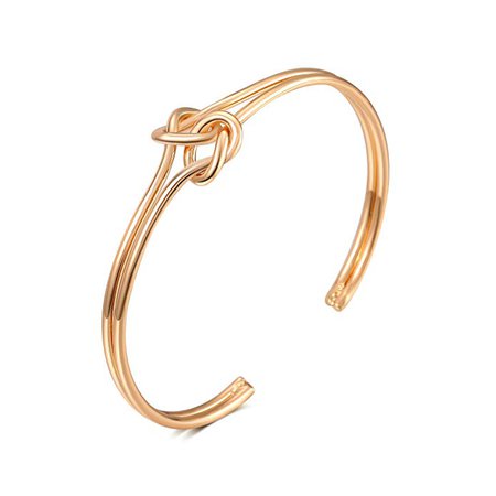 Gold Open Cuffs, Twisted Knot Bangle Bracelet for Women: Clothing