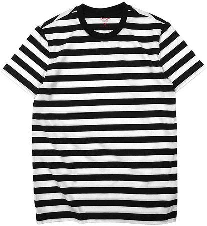 Zengjo Black and White Striped Shirt Men(M, Black&White WD) | Amazon.com