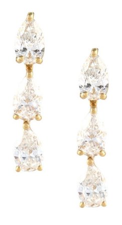 ANITA KO 18kt Yellow Gold Diamond Pear Earrings
