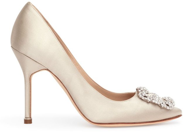 Hangisi 105 pearl silver pumps