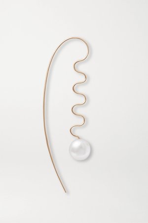 Gold Agosto gold pearl earring | Maria Black | NET-A-PORTER