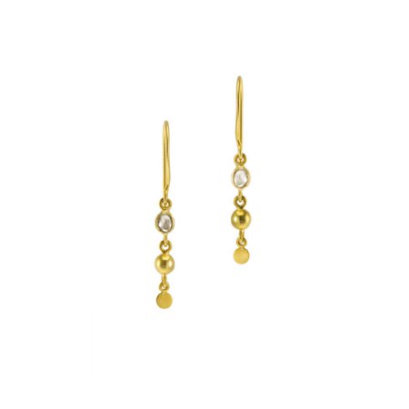 Gold Diamond & Bead Earring - Pippa Small | Luxury, hand-crafted, ethically sourced jewellery