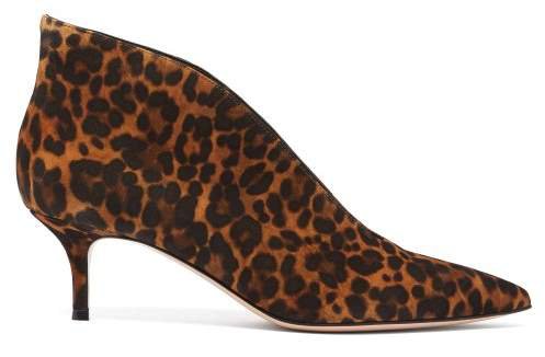 Vania 55 Leopard Print Suede Ankle Boots - Womens - Leopard