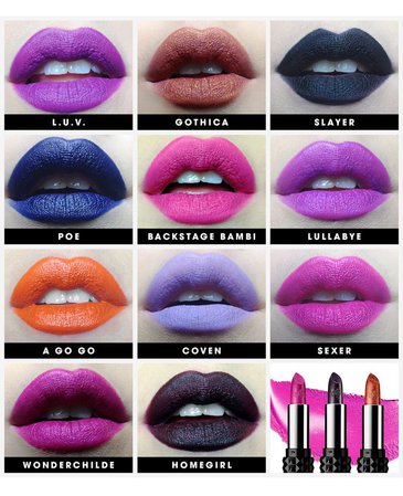 Pastel Goth Lipstick Chart #2
