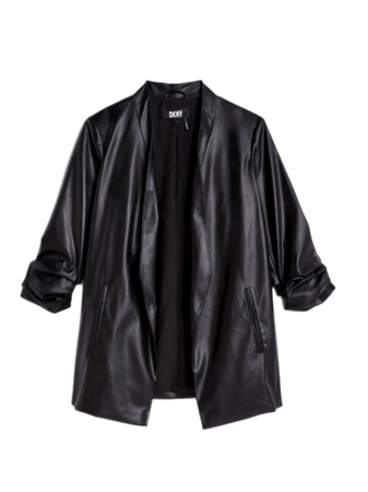 DKNY faux leather blazer black