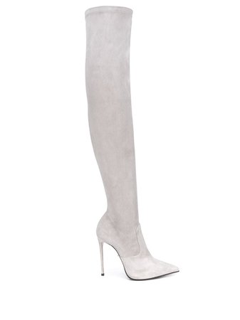 white velvet high high heels