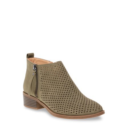 Time and Tru - Women's Time and Tru Perforated Bootie - Walmart.com