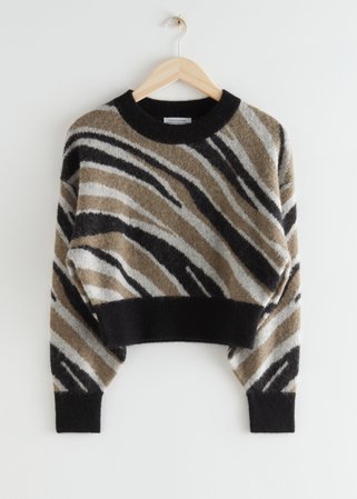Alpaca Blend Knit Sweater - Zebra - Sweaters - & Other Stories