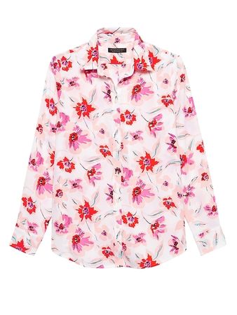 Dillon Classic-Fit Floral Shirt | Banana Republic pink